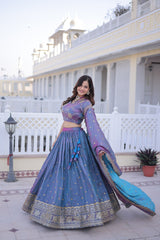 Silk Embroidered Lehenga Choli with Dupatta