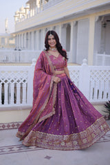 Silk Embroidered Lehenga Choli with Dupatta