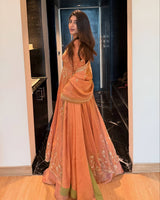Georgette Sequins Embroidered Top Lehenga Dupatta Set