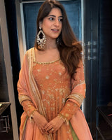 Georgette Sequins Embroidered Top Lehenga Dupatta Set