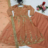 Georgette Sequins Embroidered Top Lehenga Dupatta Set