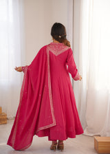 Heavy Roman Shimmer Silk Anarkali Suit