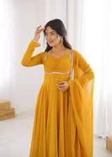 Designer Fox Blooming Georgette Anarkali Gown with Dupatta