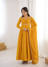 Designer Fox Blooming Georgette Anarkali Gown with Dupatta