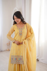 Pure Crunchy Silk Party Wear Sharara Set