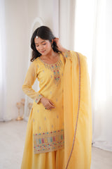 Pure Crunchy Silk Party Wear Sharara Set