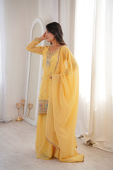 Pure Crunchy Silk Party Wear Sharara Set