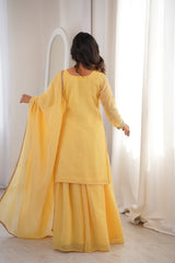 Pure Crunchy Silk Party Wear Sharara Set