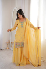 Pure Crunchy Silk Party Wear Sharara Set