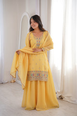 Pure Crunchy Silk Party Wear Sharara Set