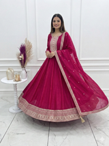 Dark Piink Shades Premium Quality Anarkali Suit Set