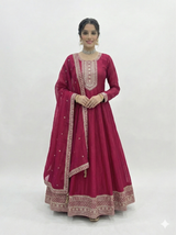 Dark Piink Shades Premium Quality Anarkali Suit Set