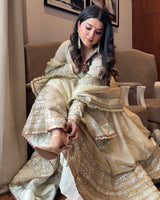 Neha's Off White Colour Trending Anarkali Suit Set