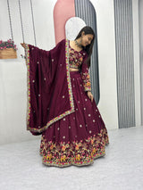 Chinon Wedding waer Lehenga Choli Set