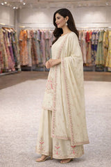 Heavy Chinon Silk Top Palazzo Dupatta Set