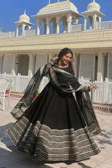 Sanika Noor Black Color Embroidered Work Anarkali Suit Set