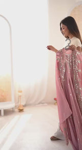 Roman Silk Party Wear Anarkali Gown Set