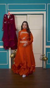 Designer Heavy Fandy Satin Lehenga Set