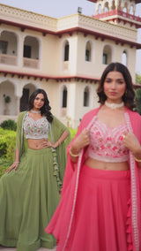 Faux Georgette Embroidered Party wear Lehenga Choli