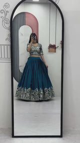 Chinon Lehenga Choli Set with Heavy Embroidery Work