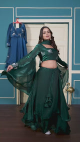 Designer Heavy Fandy Satin Lehenga Set