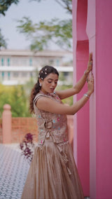 Gold Crush Embroidered Lehenga Choli