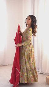 Designer Fox Blooming Georgette Anarkali Gown with Dupatta