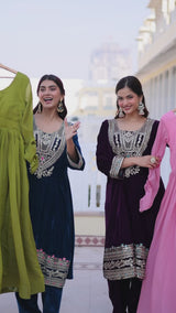 Mal Chanderi Festival Wear Gown