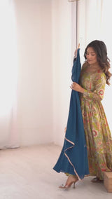 Designer Fox Blooming Georgette Anarkali Gown with Dupatta