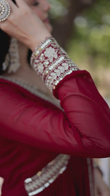 Faux Blooming Embroidered Top & Dupatta Set