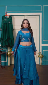 Designer Heavy Fandy Satin Lehenga Set