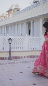 Fendi Silk Embroidered Lehenga Choli with Dupatta