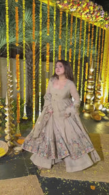 Luxurious Festive Gown With Sharara Set