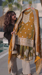 Fendi Chiffon Party Wear Sharara Set