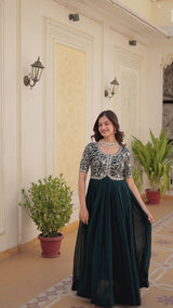 Faux Blooming Festival Wear Gown
