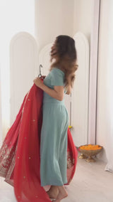 Heavy Simmer Silk Red Lehenga Choli