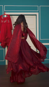 Designer Heavy Fandy Satin Lehenga Set