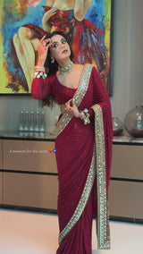 Heavy Embroidered Georgette Party Wear Saree