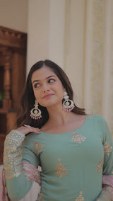Faux Georgette Kurti Palazzo Set