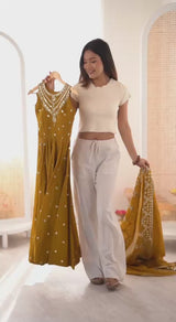 Roman Silk Party Wear Anarkali Gown Set