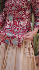 Cosmos Weaving Jacquard Lehenga Choli Set