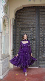 Heavy Fendi Silk Party Wear Anarkali Suit